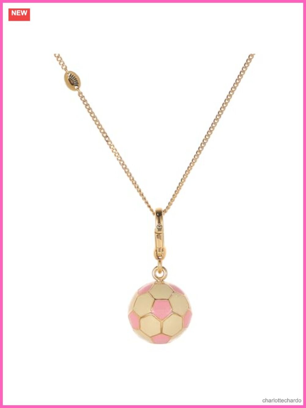 Soccer Pendant Necklace 18K Gold Plated Chain